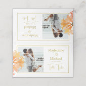 Carte De Placement Photo Burnt Orange Elégant Mariage Numéro de table (Extérieur déplié)