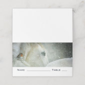 Carte De Placement Photo de White Horse and Bird en hiver (Extérieur déplié)
