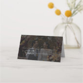 Carte De Placement Photo Mariage moderne en noir et blanc (Devant)