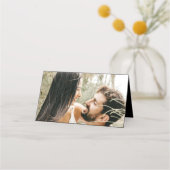 Carte De Placement Photo moderne et Mariage de recouvrement noir (Dos)