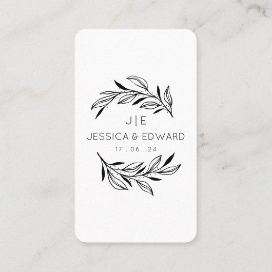 Carte De Placement Photos mémorables Qr Code Black Chic Modern Mariag (Dos)