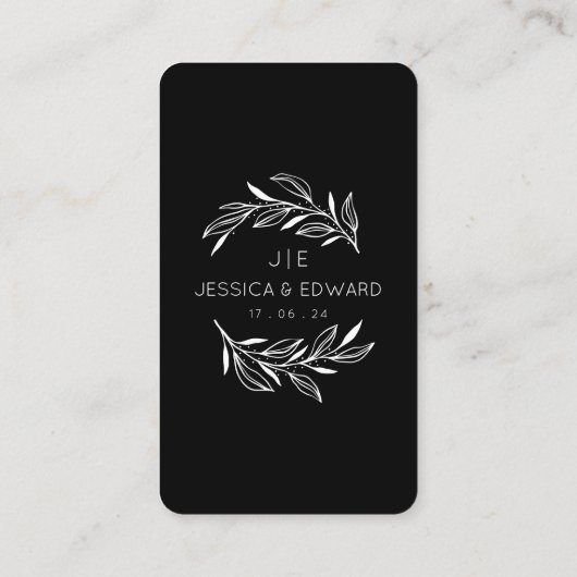 Carte De Placement Photos mémorables Qr Code Black Chic Modern Mariag (Dos)