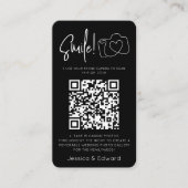 Carte De Placement Photos mémorables Qr Code Black Chic Modern Mariag (Devant)