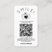 Carte De Placement Photos mémorables Qr Code Black Chic Modern Mariag (Devant)