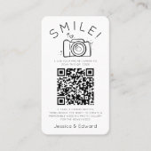Carte De Placement Photos mémorables Qr Code Black Chic Modern Mariag (Devant)
