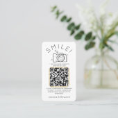 Carte De Placement Photos noires classiques mémorables Qr Code Mariag (Debout devant)