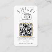 Carte De Placement Photos noires classiques mémorables Qr Code Mariag (Devant)