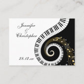 Carte De Placement Piano Keys et Golden Music Notes Cadre (Dos)