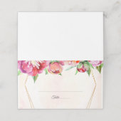 Carte De Placement Pierre de corail géométrique moderne Mariage flora (Extérieur déplié)