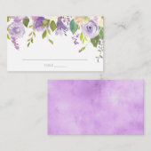 Carte De Placement Pies pourpres Aquarelle Florale Plat (Devant / Derrière)
