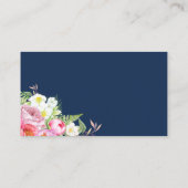 Carte De Placement Pies roses sur les plaques bleu marine (Dos)