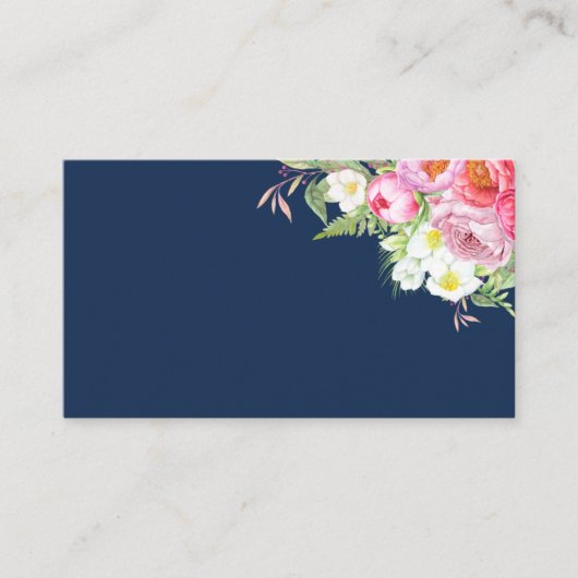 Carte De Placement Pies roses sur les plaques bleu marine (Devant)