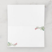 Carte De Placement Pin vert hiver Rouge Berry Mariage de Noël (Intérieur déplié)