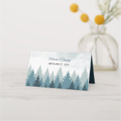 Carte De Placement Pine Arbre Aquarelle Forêt Mariage rustique (Dos)