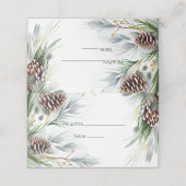 Carte De Placement Pine d'hiver cônes Pins de neige Branches (Extérieur déplié)