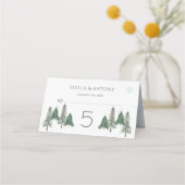 Carte De Placement Pine Mariage de la forêt d'hiver (Devant)