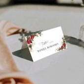 Carte De Placement Pine Rustique Poinsettia Mariage Plié Carte Place