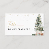 Carte De Placement Pine Tree Mariage de Noël plat (Dos)