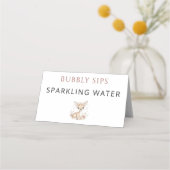 Carte De Placement Pink Blush Woodland Deer Girl Sparkling Water (Devant)