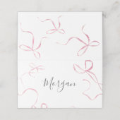 Carte De Placement Pink bow Birthday Invitation, Preppy Girl Birthday (Extérieur déplié)