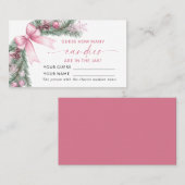 Carte De Placement Pink Bow Christmas How Many Candies Game Card (Devant / Derrière)