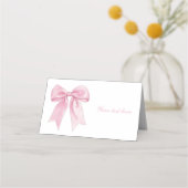 Carte De Placement Pink Bow Coquette Fille Anniversaire Fête Nourritu (Devant)