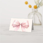 Carte De Placement Pink Bow Ivory Place Cards Elegant Folded (Dos)