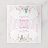 Carte De Placement Pink Bow Nutcracker Christmas Birthday Food Tent (Extérieur déplié)