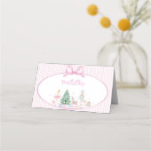 Carte De Placement Pink Bow Nutcracker Christmas Birthday Food Tent (Dos)