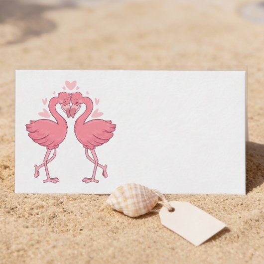 Carte De Placement Pink Flamingo Beach Tropical  Wedding Escort