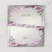 Carte De Placement Pink Floral Frame Place Card (Extérieur déplié)