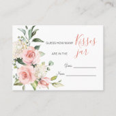 Carte De Placement Pink Floral Green Combien de baisers dans Jar Jeu (Devant)