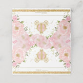 Carte De Placement Pink Floral Princess Citrouille Carriage Nom d'hôt (Extérieur déplié)