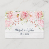 Carte De Placement Pink Floral Spring Wedding Place Setting Cards (Dos)