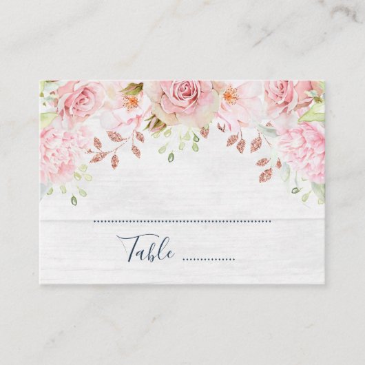 Carte De Placement Pink Floral Spring Wedding Place Setting Cards (Devant)