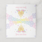 Carte De Placement Pink Gold Castle Princess Carte de lieu d'annivers (Extérieur déplié)