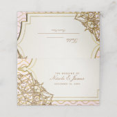 Carte De Placement Pink & Gold Marocain Arabe Nights Numéro de table (Extérieur déplié)