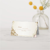 Carte De Placement Pink & Gold Marocain Arabe Nights Numéro de table (Dos)