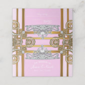 Carte De Placement Pink & Gold Princess Crown Tiara Party Sièges (Extérieur déplié)