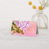 Carte De Placement Pink hydrangeas aquarelle mariage plié escorte (Dos)