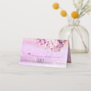 Carte De Placement Pink hydrangeas aquarelle mariage plié escorte