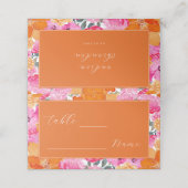Carte De Placement Pink & Orange Spring Summer Garden Table de mariag (Extérieur déplié)