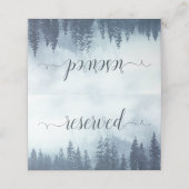 Carte De Placement Pins Bleus Misty Mariage Rustique Réservé (Extérieur déplié)