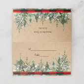 Carte De Placement Pins d'aquarelle Kraft et buffle rouge Plaid (Extérieur déplié)