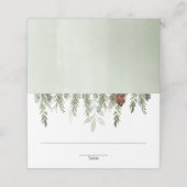 Carte De Placement Pins rustiques glands hiver Noël  (Extérieur déplié)