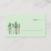 Carte De Placement Pins tranquilles aquarelle verte (Devant)