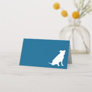 Carte De Placement Pit Bull Chien Baby shower Blue Boy Pitbull