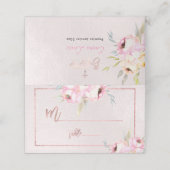 Carte De Placement PixDezines Aquarelle Peonies Baptême (Extérieur déplié)