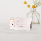 Carte De Placement PixDezines Aquarelle Peonies Baptême (Dos)