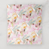 Carte De Placement PixDezines Aquarelle Peonies Baptême (Intérieur déplié)